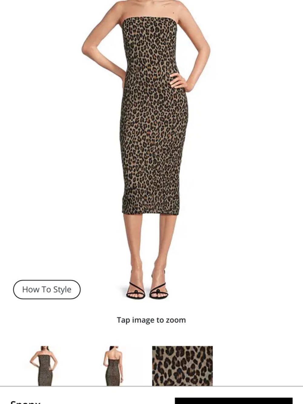 SPANX Strapless Leopard-Print Midi Bodycon Dress - Brown/Black
